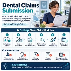 Clean Dental Claims Workflow Infographic